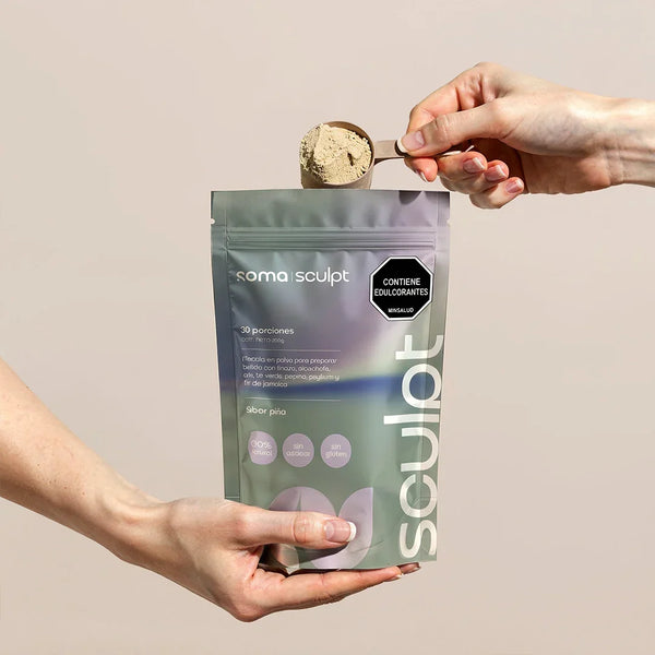 Soma Sculpt sabor piña, batido en polvo sin azúcar ni gluten, con edulcorantes, 30 porciones
