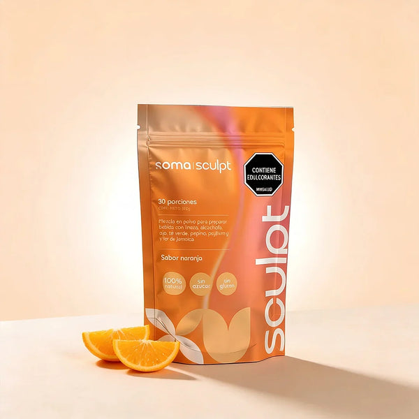 Soma Sculpt sabor naranja, mezcla en polvo 100% natural, sin azúcar ni gluten, con edulcorantes