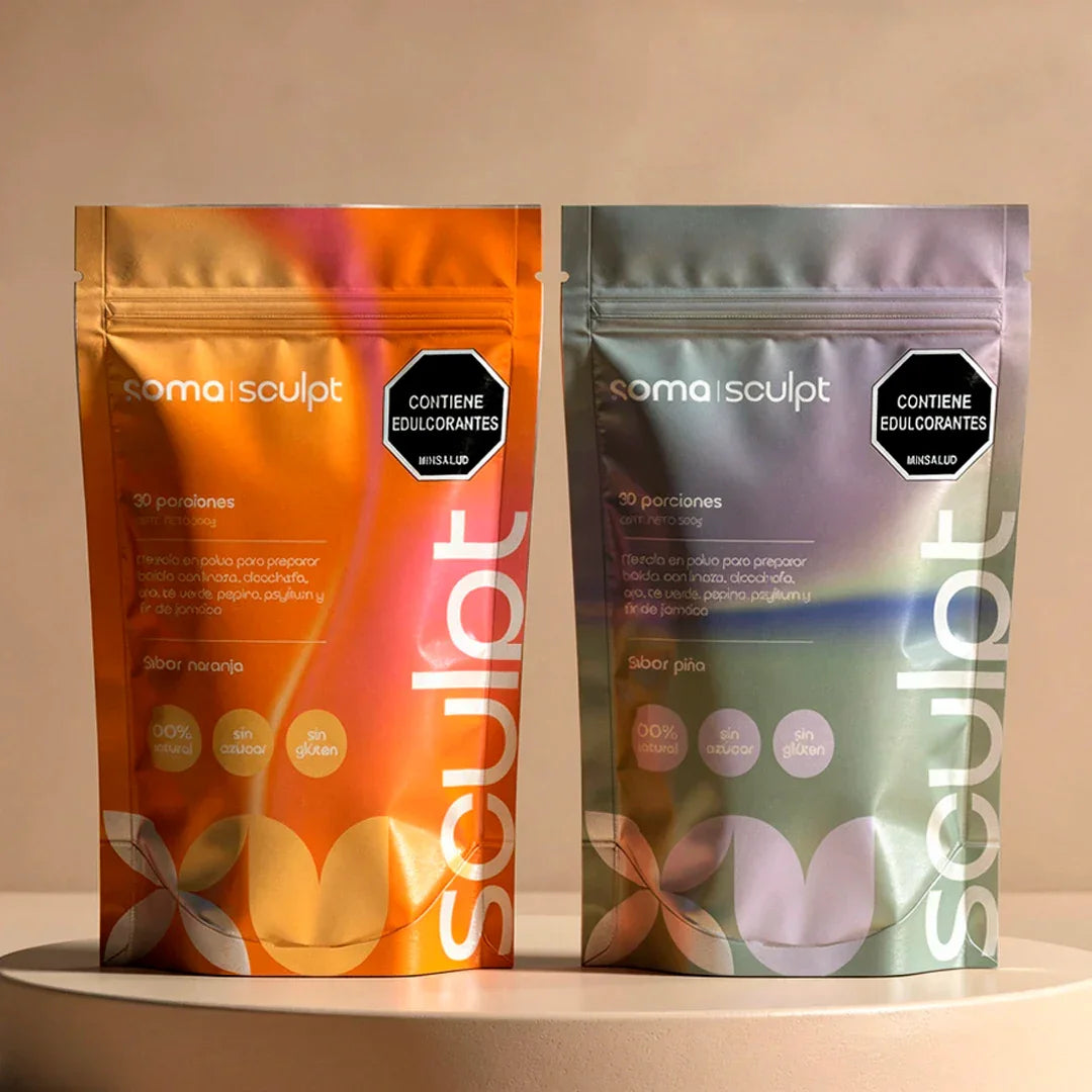 Soma Sculpt bebida en polvo sabor naranja y piña, sin azúcar, sin gluten, 30 porciones