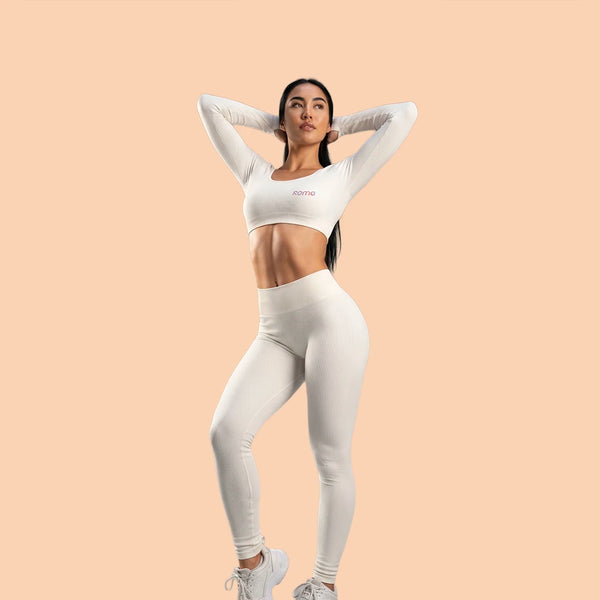 Set Leggins y top manga larga - Tejido adaptable, talla única